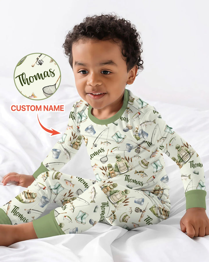 Zweiteiliges Langarm-Pyjama-Set mit Sommerfrüchten