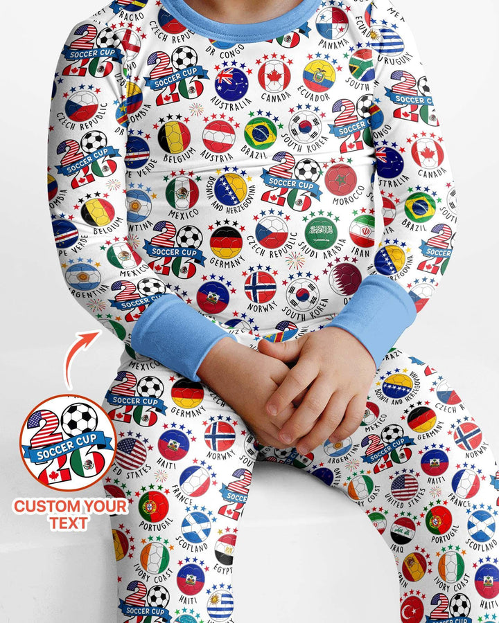 Zweiteiliges Langarm-Pyjama-Set mit Sommerfrüchten