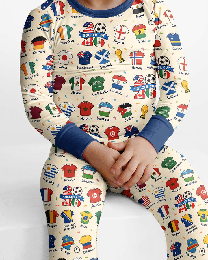 Zweiteiliges Langarm-Pyjama-Set mit Sommerfrüchten