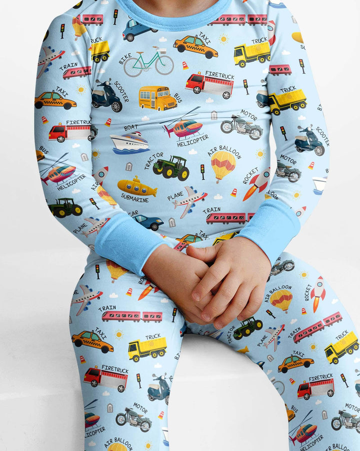 Zweiteiliges Langarm-Pyjama-Set mit Sommerfrüchten