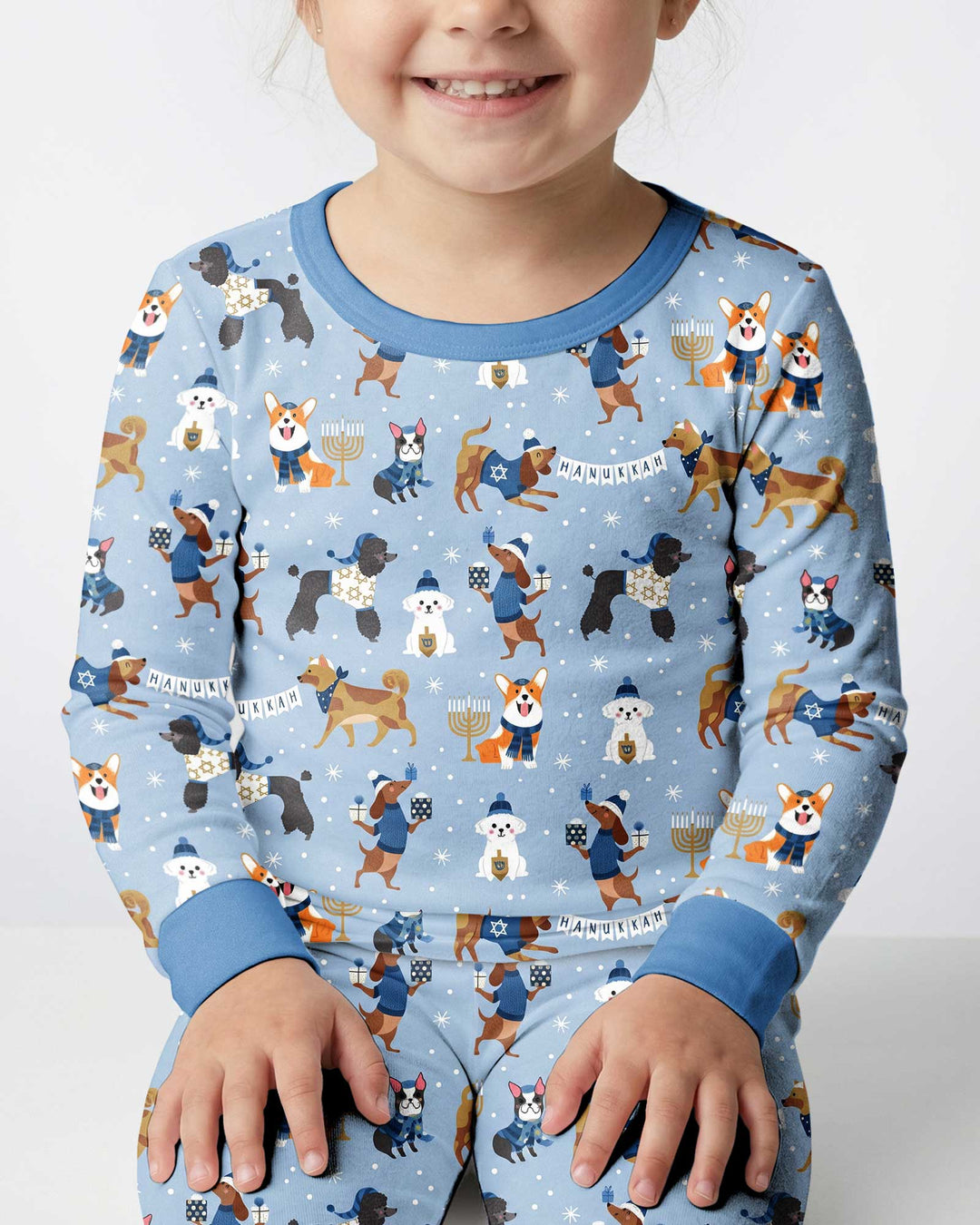 Hanukkah Dogs Bamboo Two Piece Long Sleeve Pajama Set