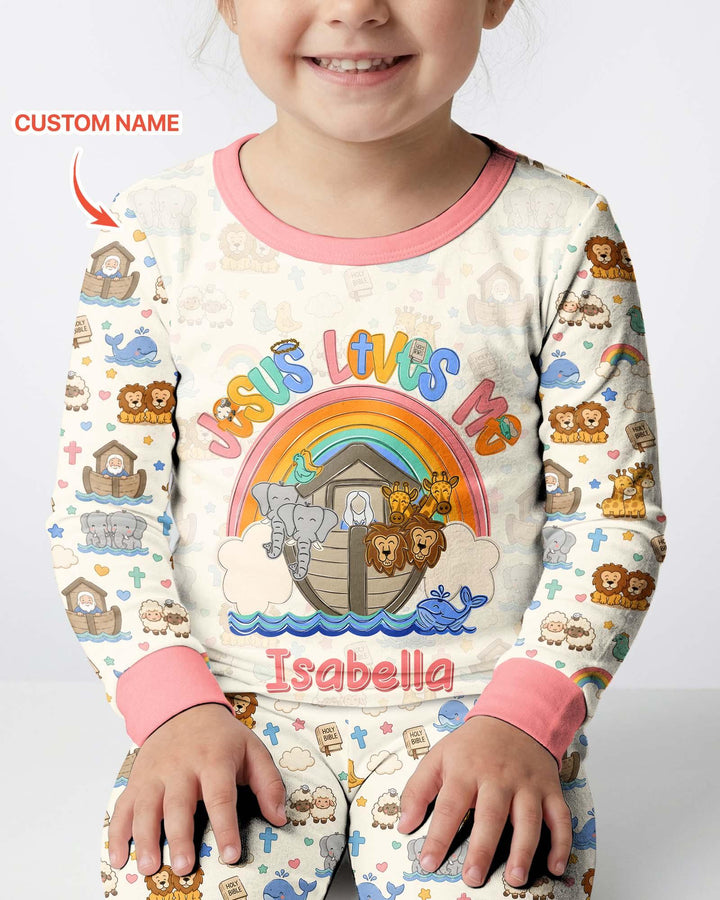 Zweiteiliges Langarm-Pyjama-Set mit Sommerfrüchten