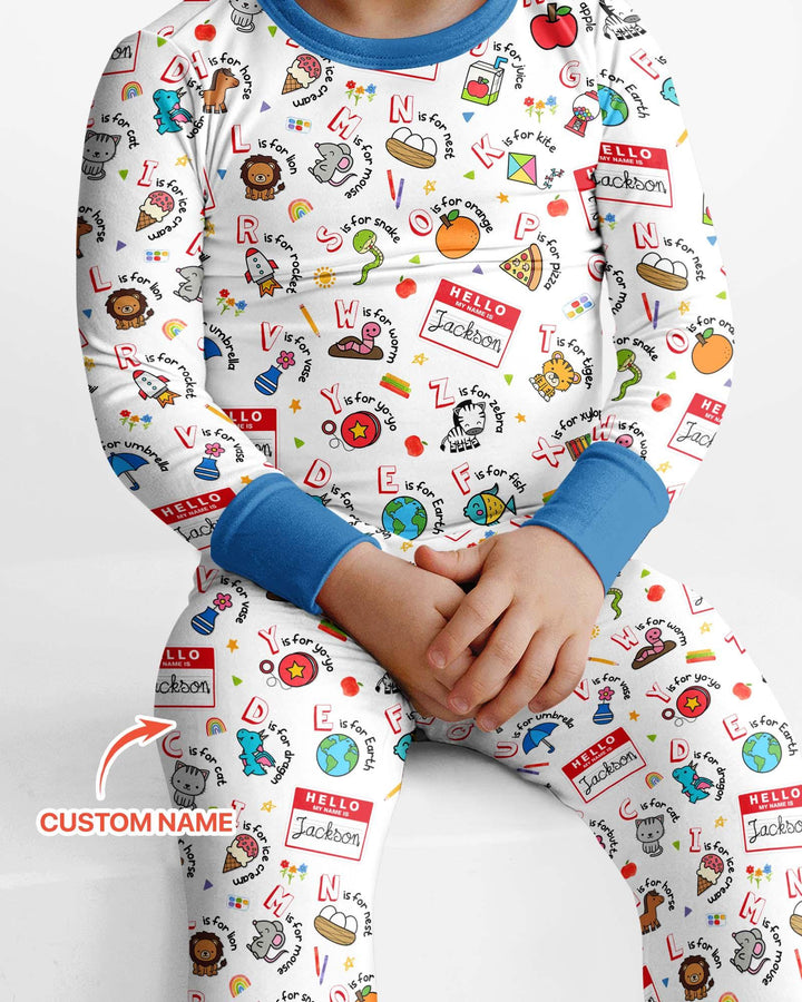 Zweiteiliges Langarm-Pyjama-Set mit Sommerfrüchten