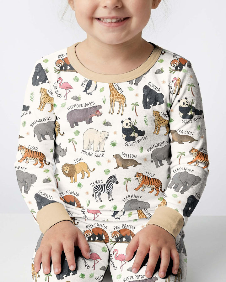 Zweiteiliges Langarm-Pyjama-Set mit Sommerfrüchten