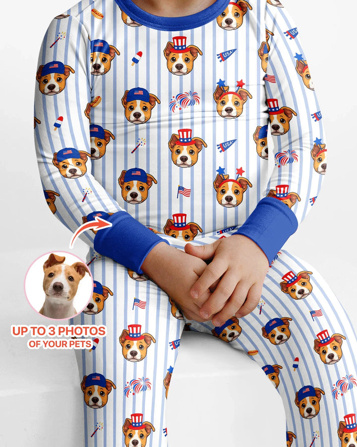 Zweiteiliges Langarm-Pyjama-Set mit Sommerfrüchten