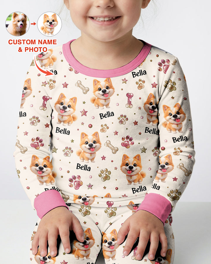 Little Cute Dogs Bamboo Two Piece Long Sleeve Pajama Set