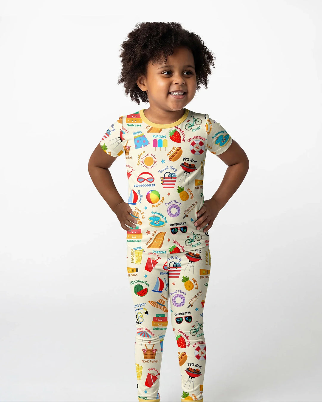 Zweiteiliges, kurzärmliges Pyjama-Set mit Marienkäfern