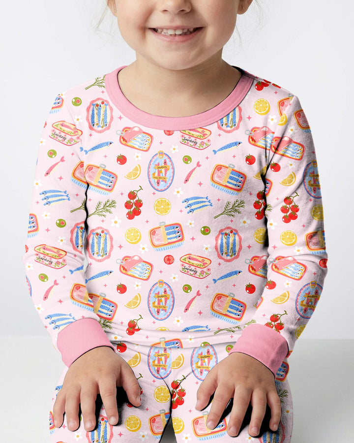 Zweiteiliges Langarm-Pyjama-Set mit Sommerfrüchten