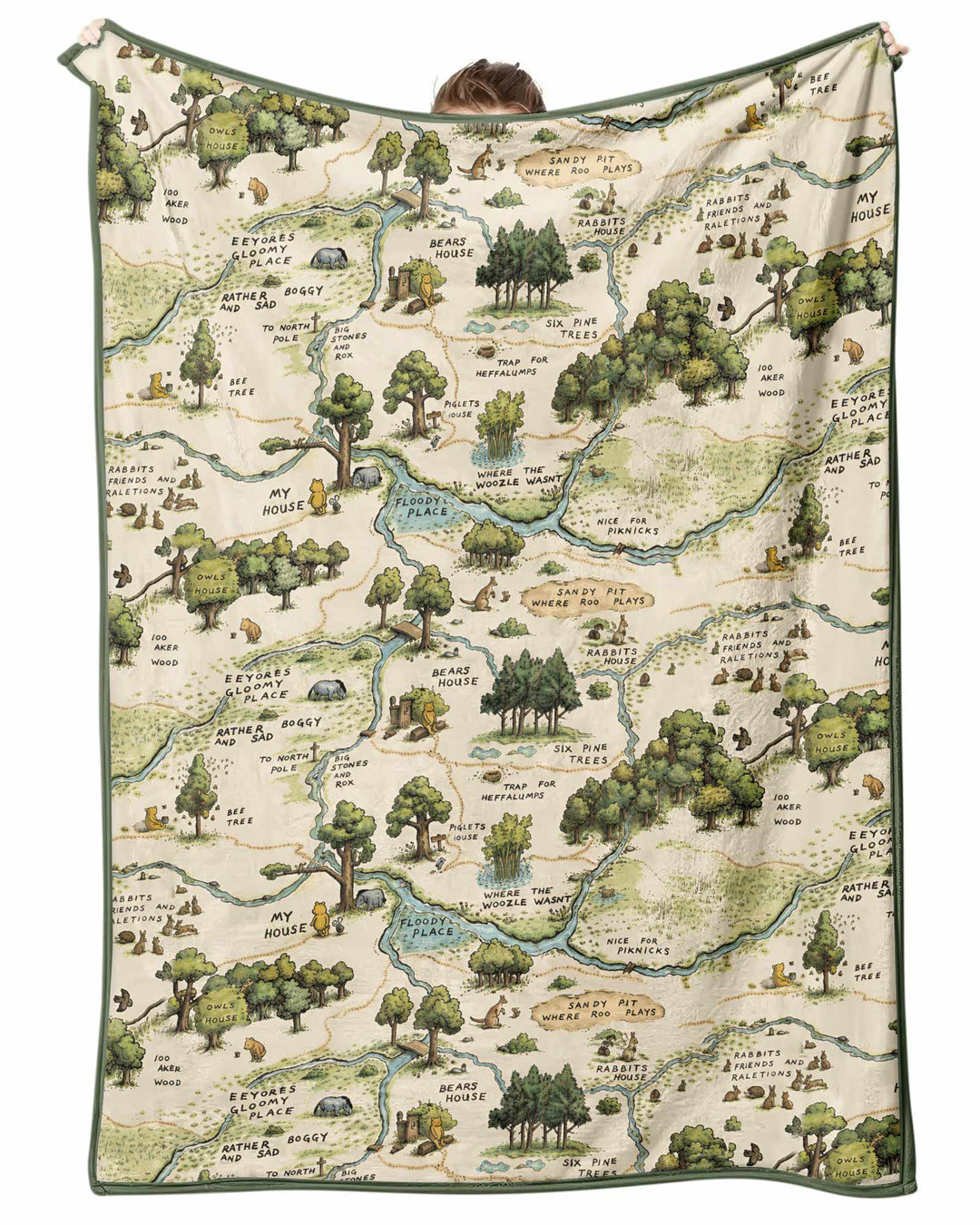 Classic Bear Maps Bamboo Blanket