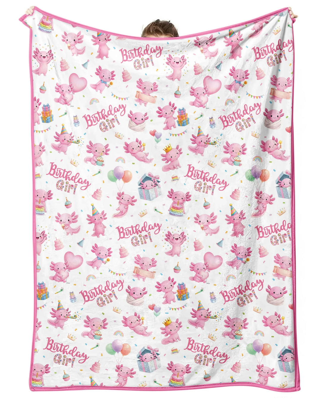 Cute Axolotl Birthday Girl Bamboo Blanket