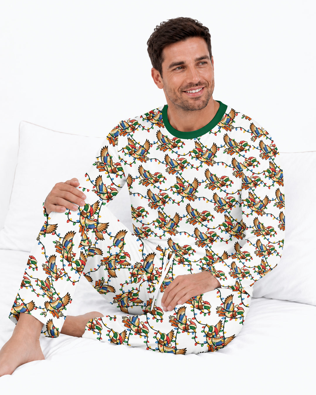 Preppy Christmas Mallard Duck Bamboo Men's Pajama Set