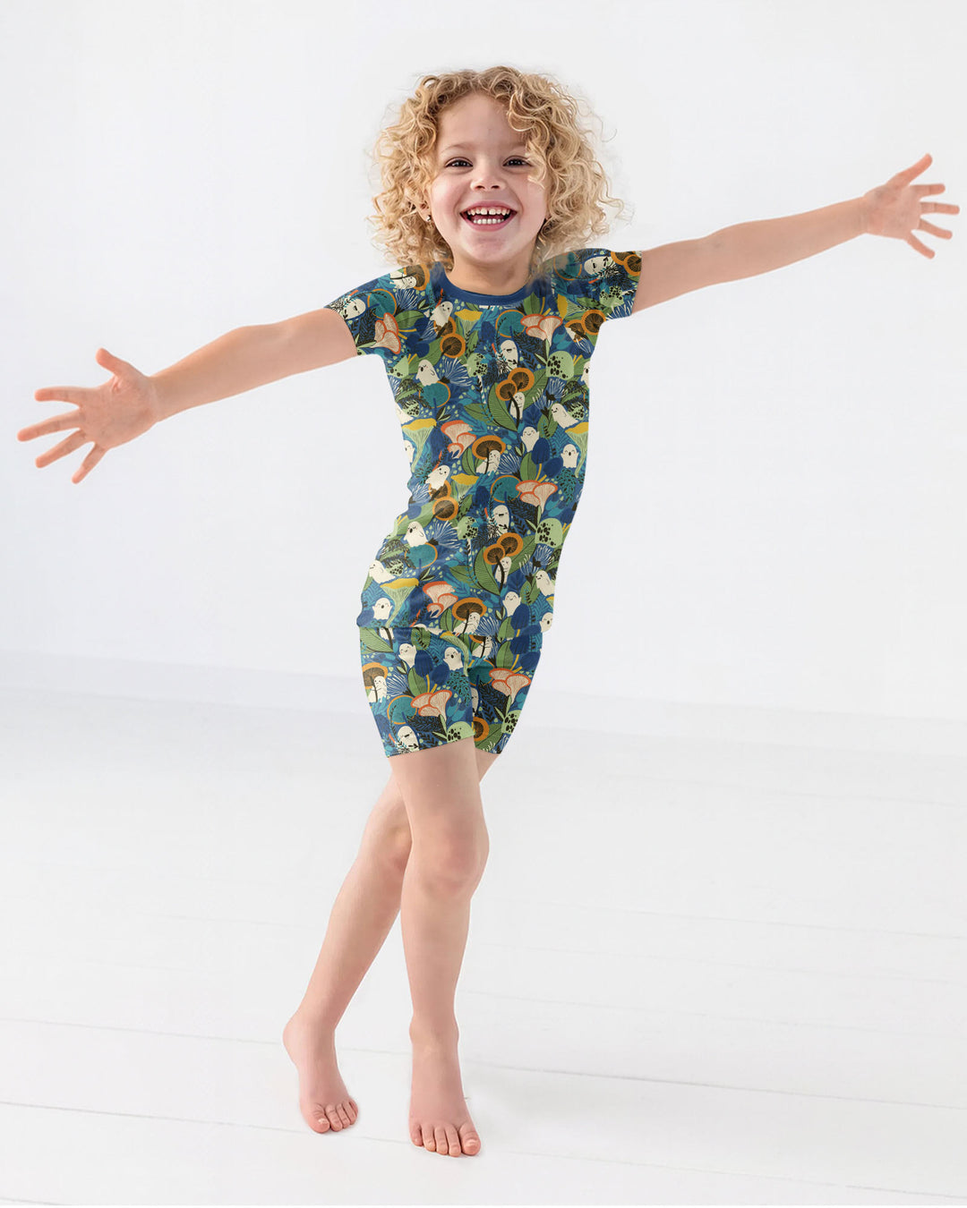 Ghost Forest Bamboo Two Piece Short Sleeve Shorts Pajama Set