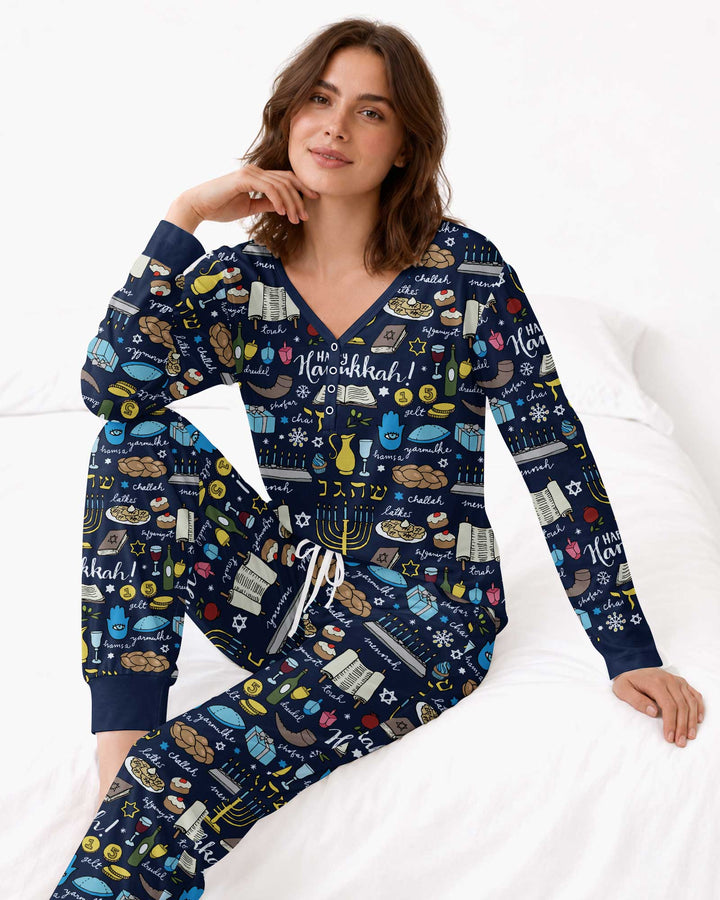 Happy Hanukkah 2026 Bamboo Women Pajama Set