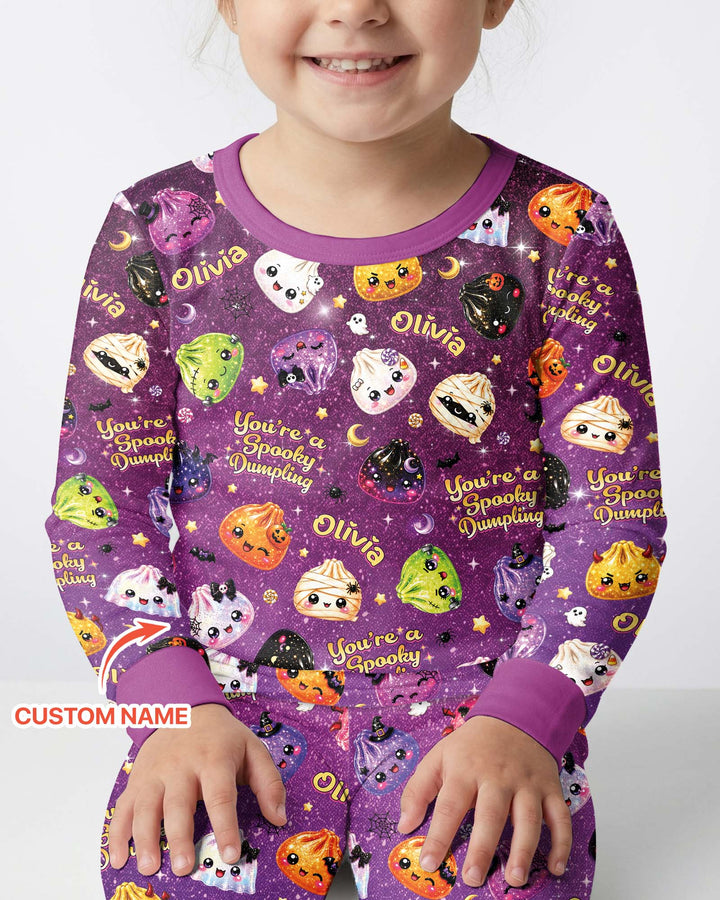 Custom Name You're A Spooky Dumpling Bamboo Two Piece Long Sleeve Pajama Set