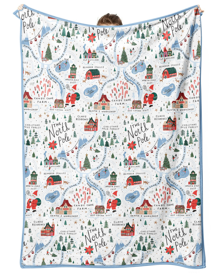 The North Pole Map Bamboo Blanket