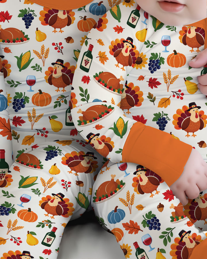 Thanksgiving Turkey Wine Harvest Bamboo Convertible Zippy