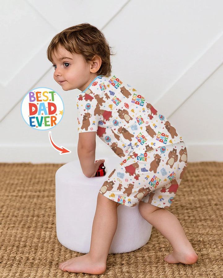 Zweiteiliges Pyjama-Set mit kurzen Ärmeln und Shorts im Sommer-Design