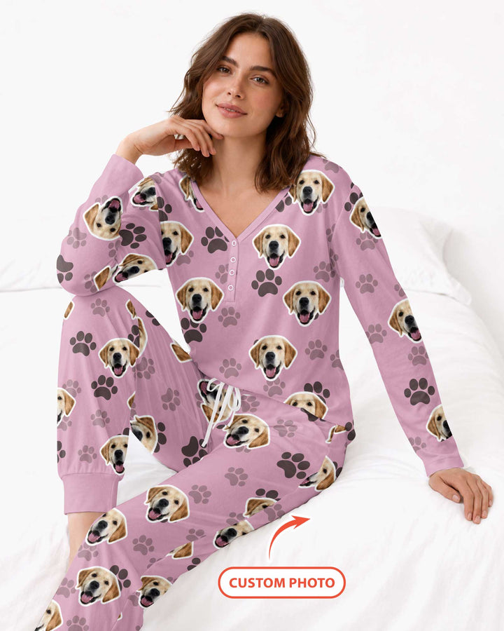 Personalized Dog & Cat Photo Bamboo Women Pajama Set