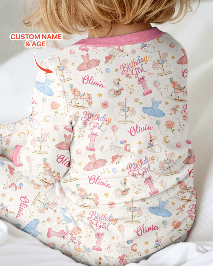 Ballerina Birthday Girl Custom Name & Age Bamboo Convertible Zippy