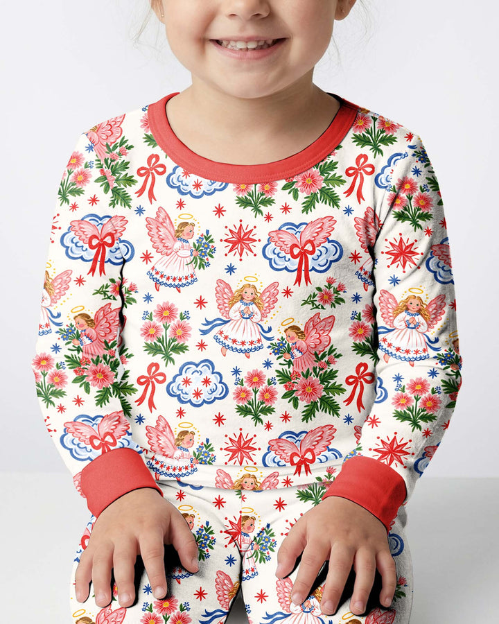 Angel Christmas Bamboo Two Piece Long Sleeve Pajama Set