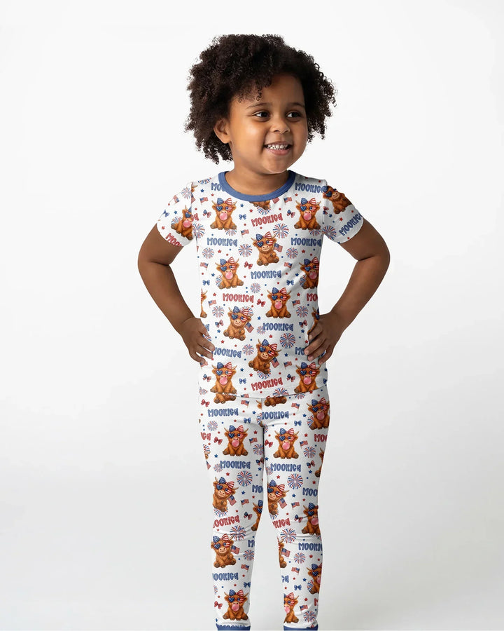 Zweiteiliges, kurzärmliges Pyjama-Set mit Marienkäfern
