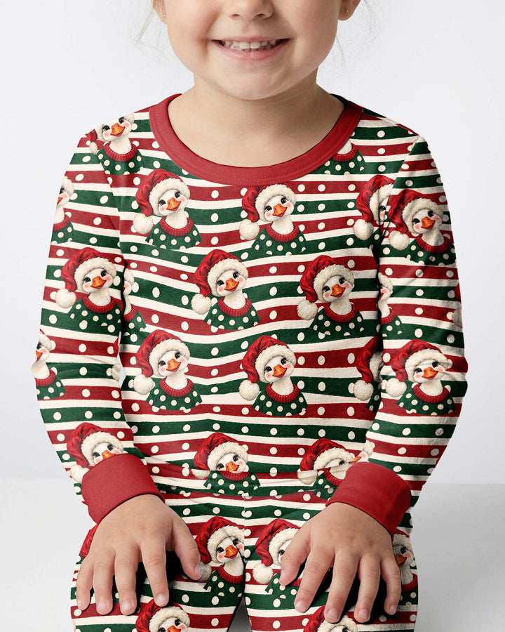 Santa Duck Bamboo Two Piece Long Sleeve Pajama Set