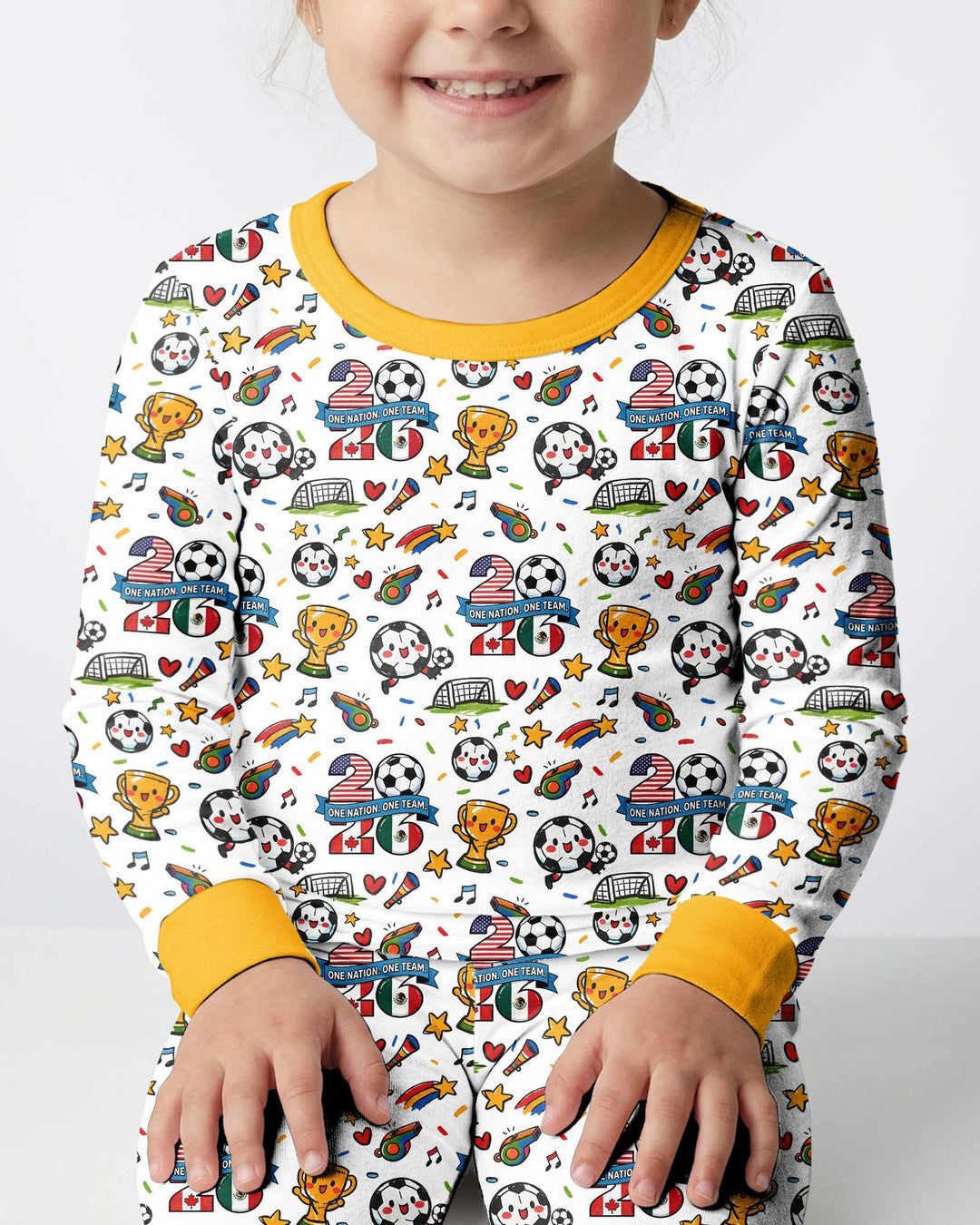 Zweiteiliges Langarm-Pyjama-Set mit Sommerfrüchten