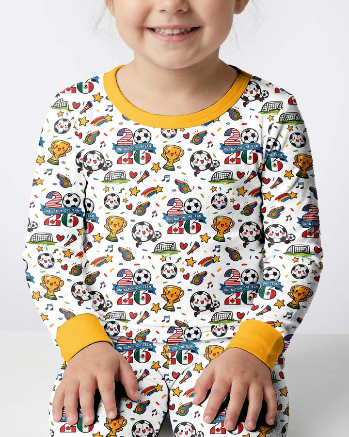 Zweiteiliges Langarm-Pyjama-Set mit Sommerfrüchten