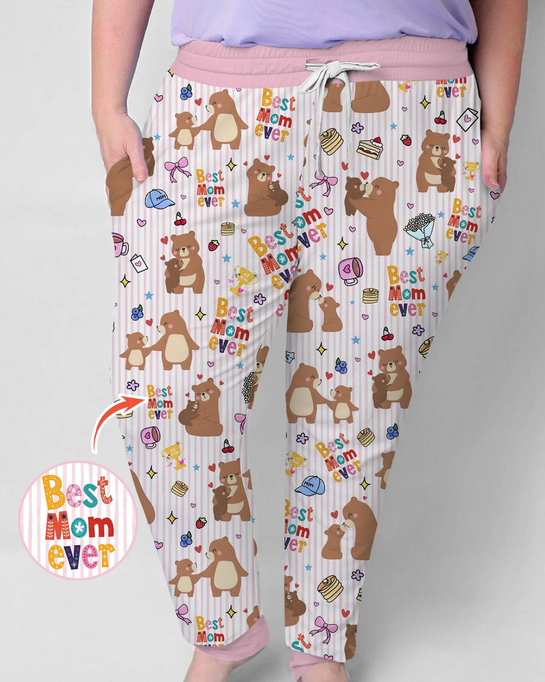 Das beste Mama-Bär aller Zeiten Familien-Pyjama-Set aus Bambus für Damen