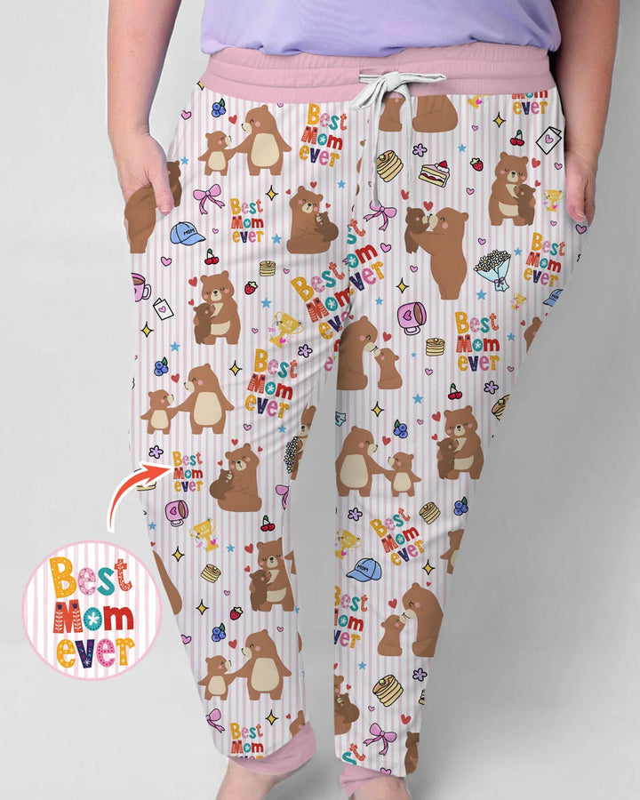 Das beste Mama-Bär aller Zeiten Familien-Pyjama-Set aus Bambus für Damen