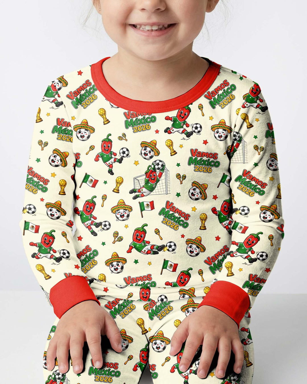 Zweiteiliges Langarm-Pyjama-Set mit Sommerfrüchten