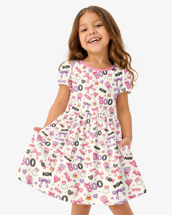Coquette Halloween Candy Boo Bamboo Twirl Dress