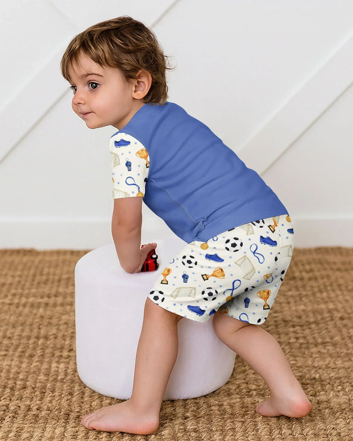 Schlafanzug-Set zweiteilig, kurze Ärmel, kurze Hose, Bambus
