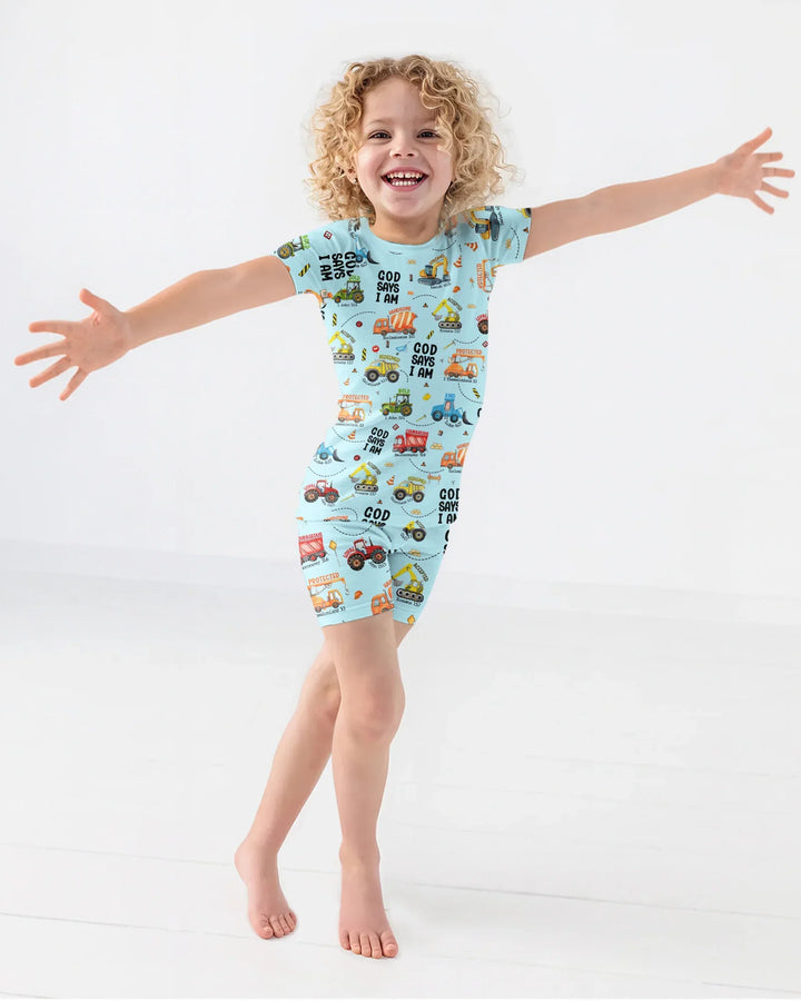 Zweiteiliges Pyjama-Set mit kurzen Ärmeln und Shorts im Sommer-Design