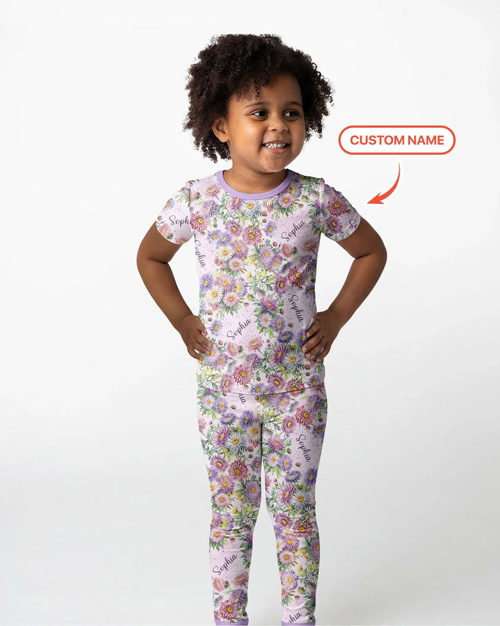 Zweiteiliges, kurzärmliges Pyjama-Set mit Marienkäfern