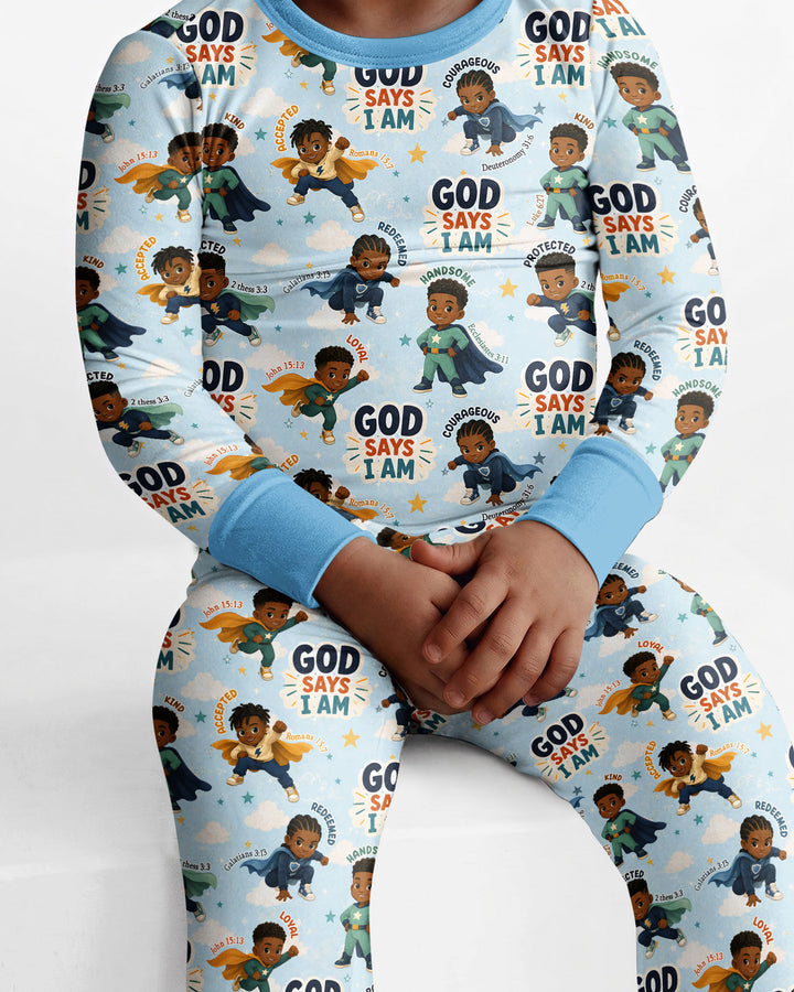 Zweiteiliges Langarm-Pyjama-Set mit Sommerfrüchten