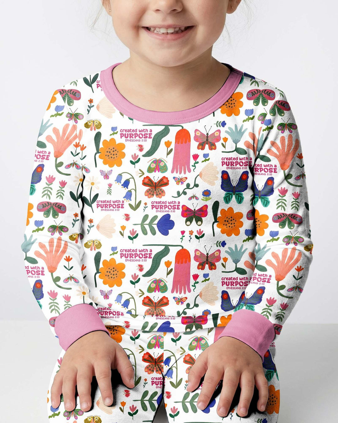 Zweiteiliges Langarm-Pyjama-Set mit Sommerfrüchten