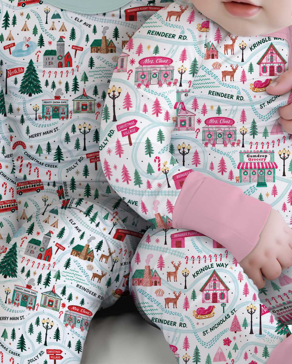 Whimsical North Pole Map Bamboo Convertible Zippy