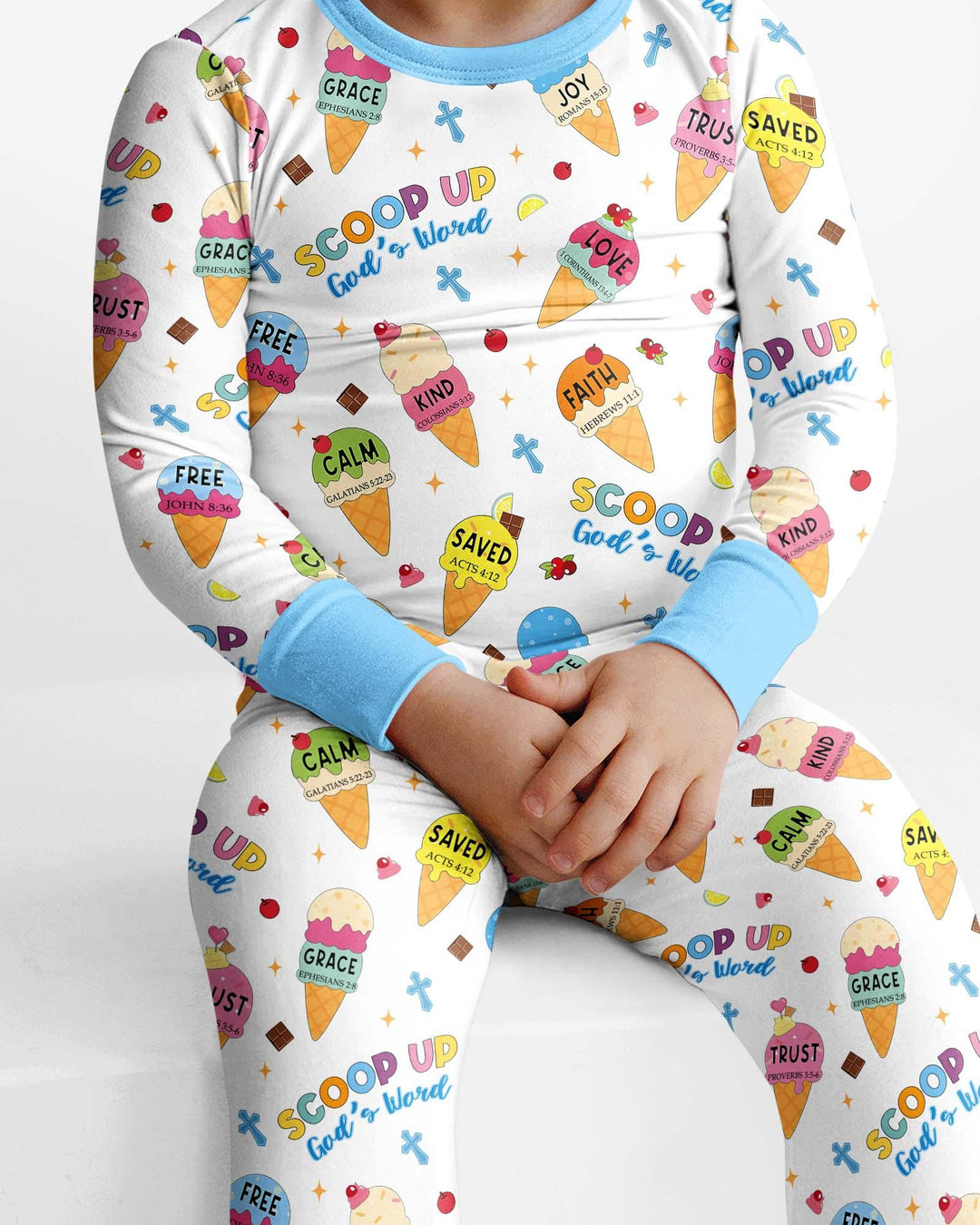 Zweiteiliges Langarm-Pyjama-Set mit Sommerfrüchten