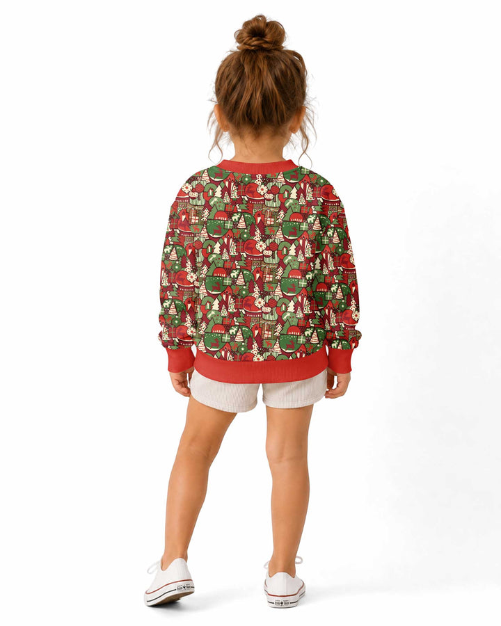 Christmas Time Mosaic Bamboo Crewneck Sweatshirt