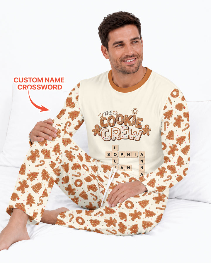 Custom Crossword Cookie Crew Bamboo Men's Pajama Set