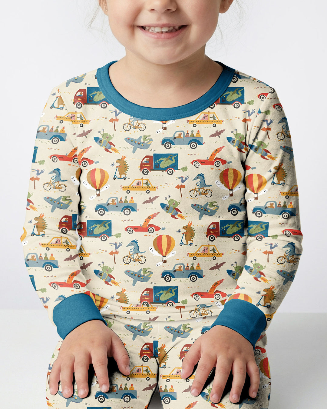 Monsters on the Move Bamboo Two Piece Long Sleeve Pajama Set