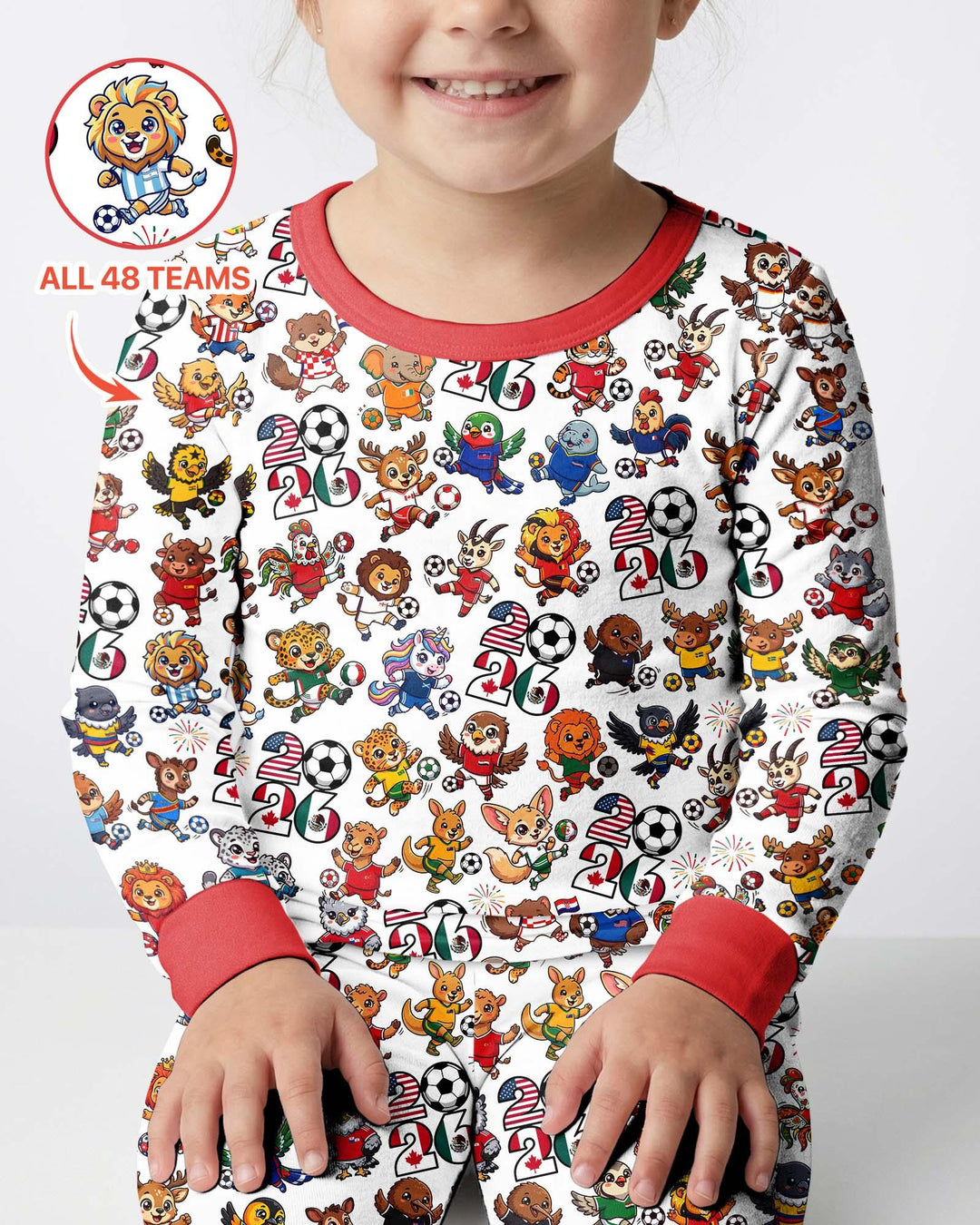 Zweiteiliges Langarm-Pyjama-Set mit Sommerfrüchten