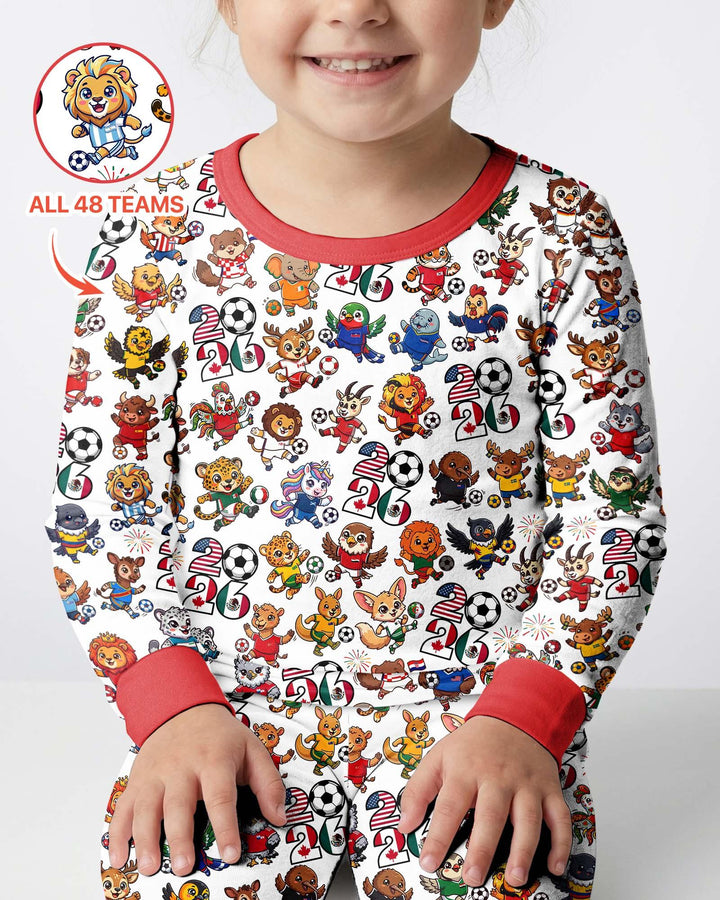Zweiteiliges Langarm-Pyjama-Set mit Sommerfrüchten