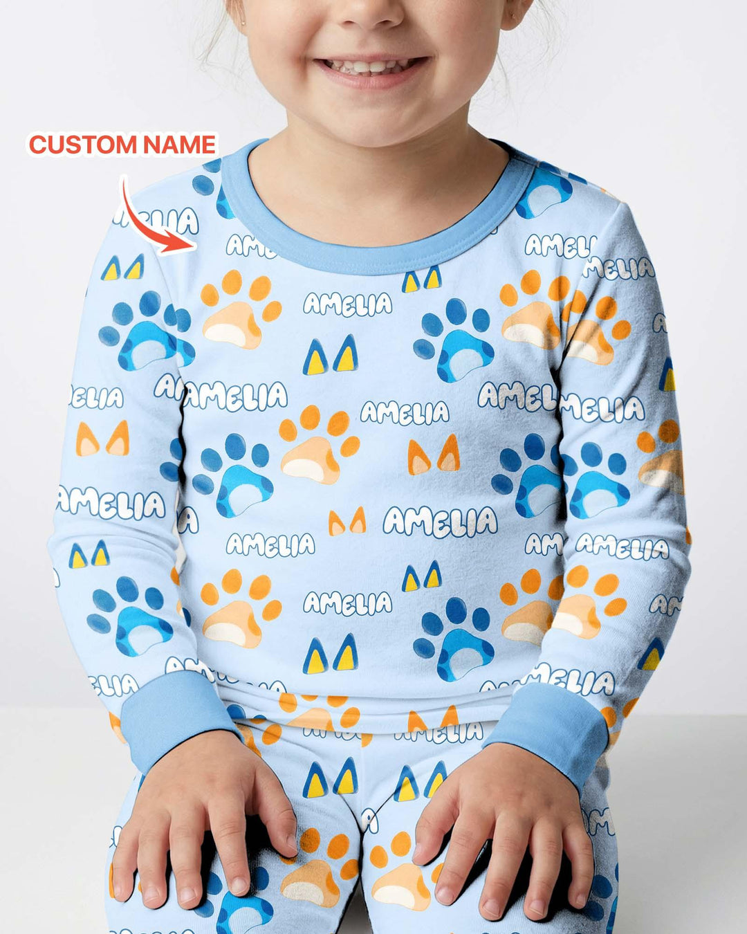 Zweiteiliges Langarm-Pyjama-Set mit Sommerfrüchten