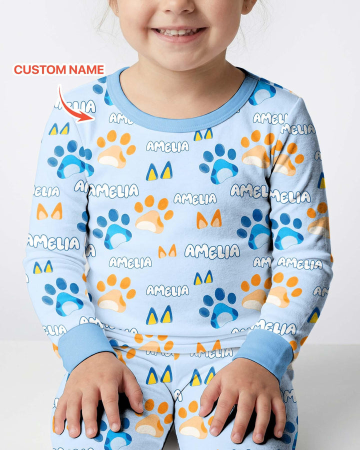 Zweiteiliges Langarm-Pyjama-Set mit Sommerfrüchten