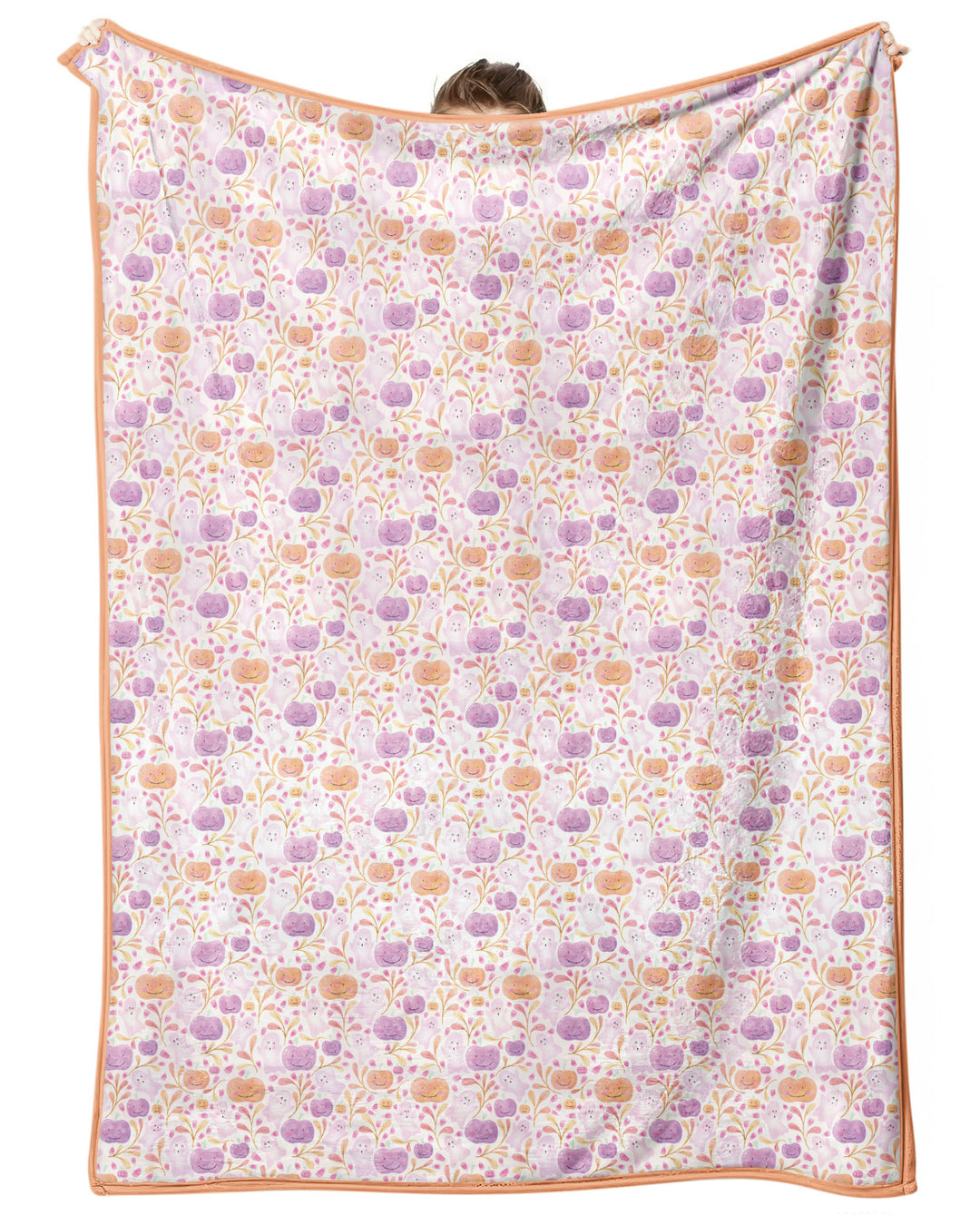 Pastel Pumpkins and Ghosts Bamboo Blanket