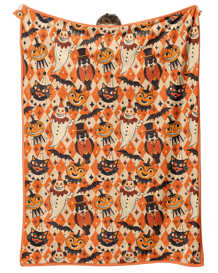 Vintage Halloween Carnival Bamboo Blanket