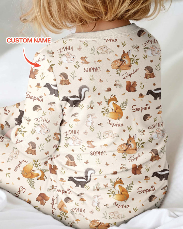 Custom Name Woodland Friends Bamboo Convertible Zippy