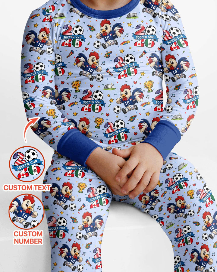 Zweiteiliges Langarm-Pyjama-Set mit Sommerfrüchten